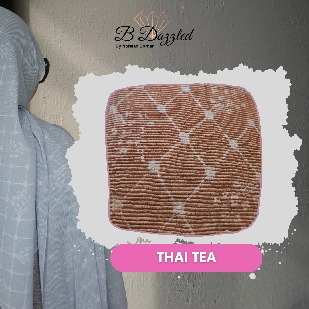 Garden Grid Pleats Semi Instant Shawl