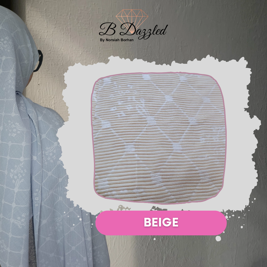 Garden Grid Pleats Semi Instant Shawl