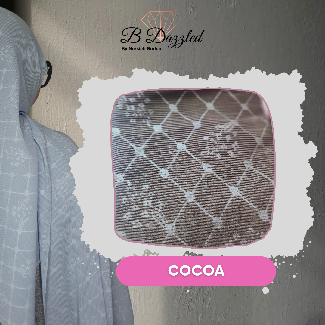 Garden Grid Pleats Semi Instant Shawl