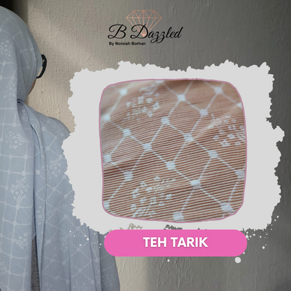 Garden Grid Pleats Semi Instant Shawl