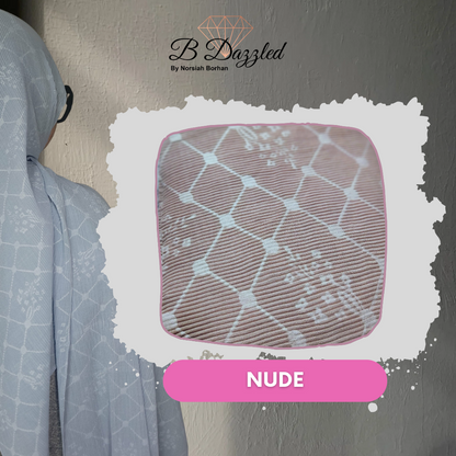Garden Grid Pleats Semi Instant Shawl