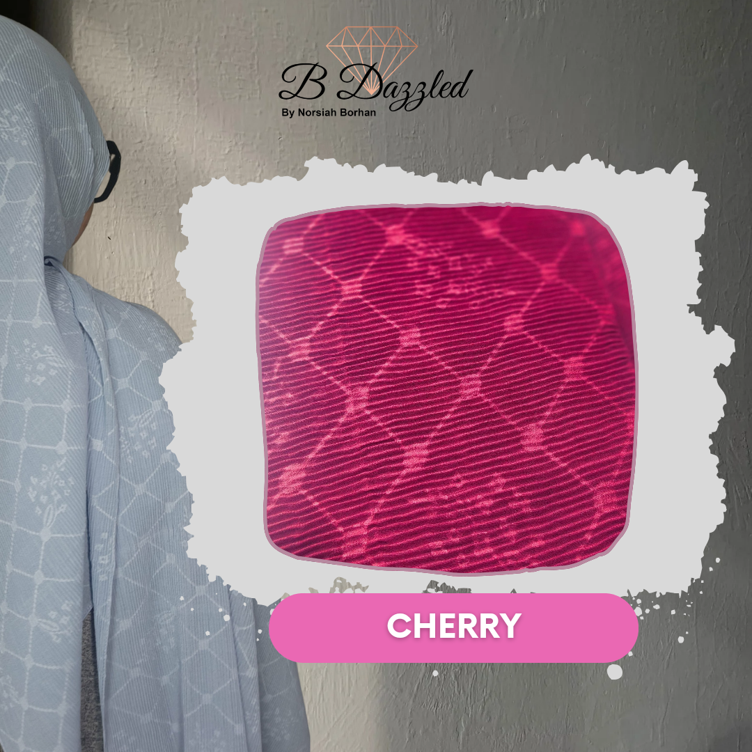 Garden Grid Pleats Semi Instant Shawl