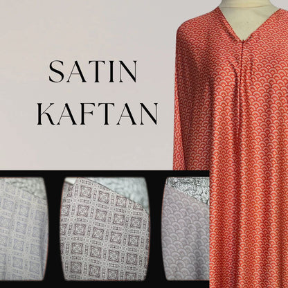Satin Kaftan with 2 pockets and 2 small side slits