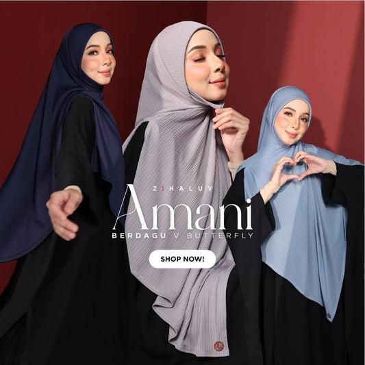 Tudung Sarung Twist Amani Berdagu V Butterfly by Zihaluv