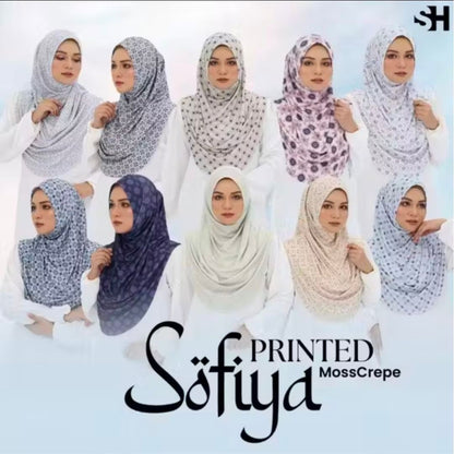Sofiya Printed Mosscrepe Instant Sarung