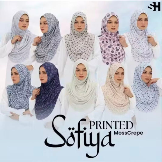 Sofiya Printed Mosscrepe Instant Sarung