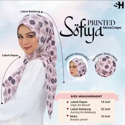 Sofiya Printed Mosscrepe Instant Sarung