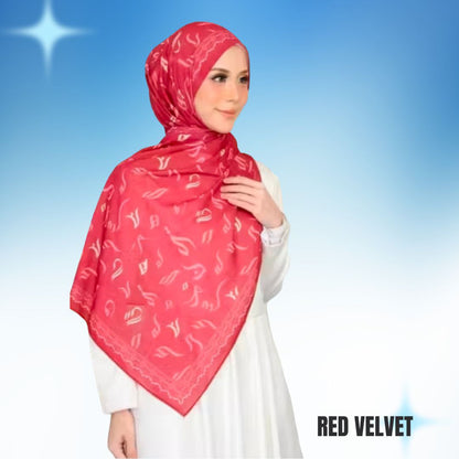 Arabic Print Chiffon Semi Instant Shawl