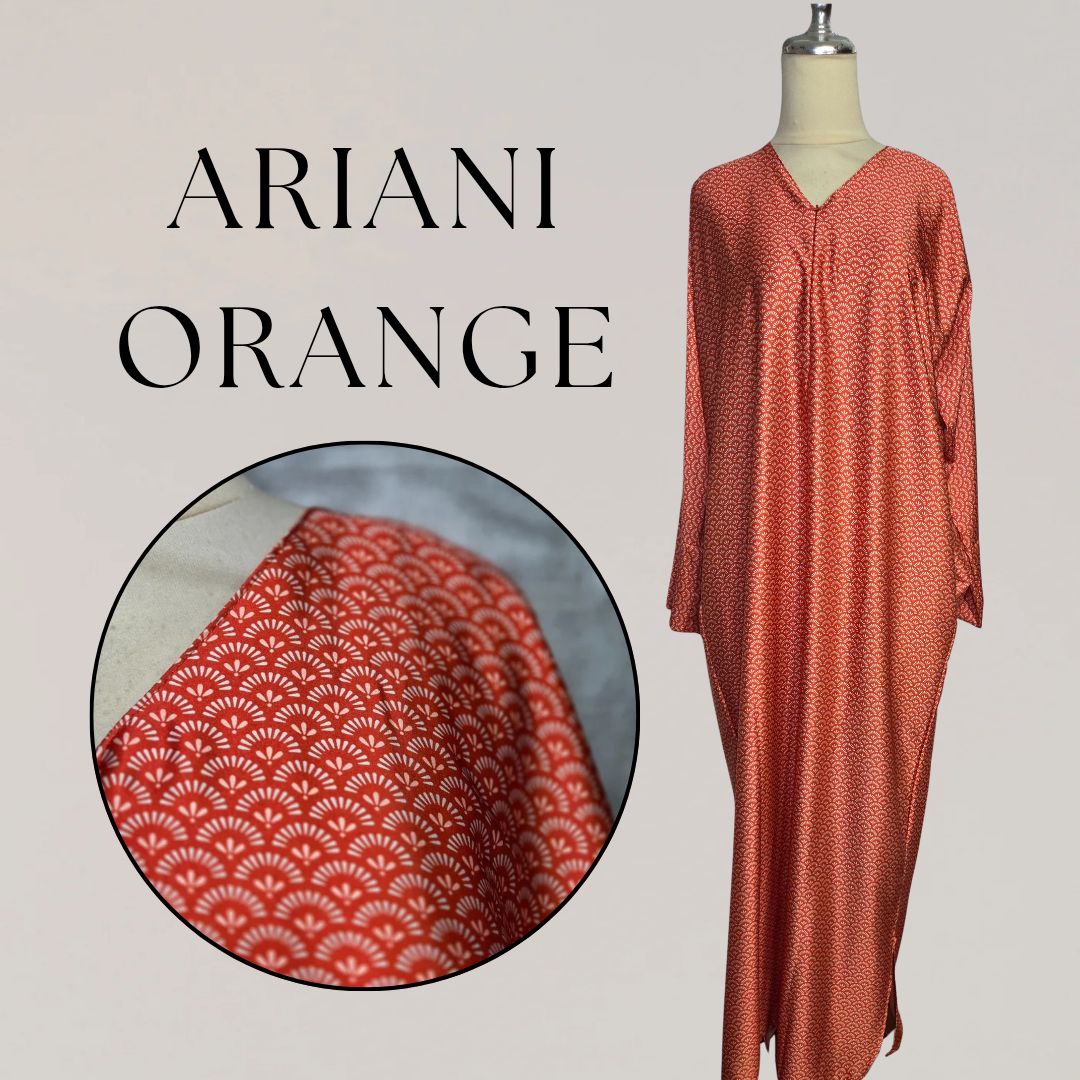 Satin Kaftan with 2 pockets and 2 small side slits