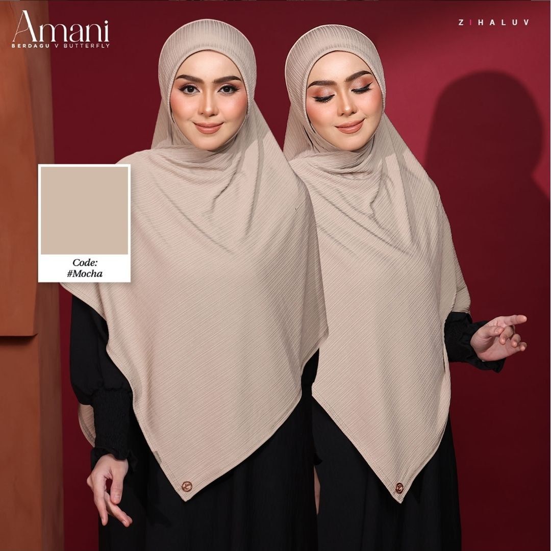 Tudung Sarung Twist Amani Berdagu V Butterfly by Zihaluv