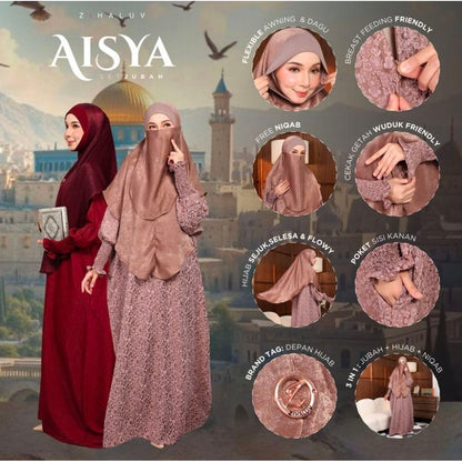 Aisya Set Jubah with Khimar and Niqab by Zihaluv