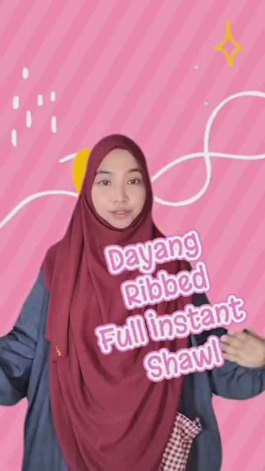 Dayang Ribbed Full Instant Shawl