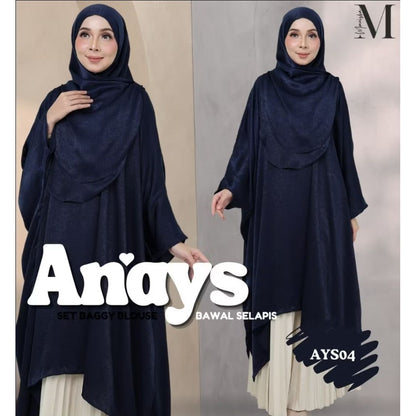 Anays Batwing Baggy Top with Bawal Selapis Set