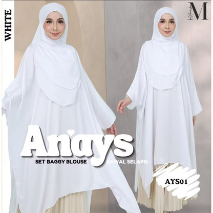 Anays Batwing Baggy Top with Bawal Selapis Set