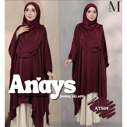 Anays Batwing Baggy Top with Bawal Selapis Set