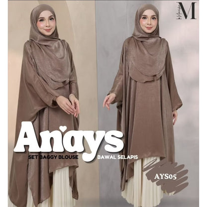 Anays Batwing Baggy Top with Bawal Selapis Set