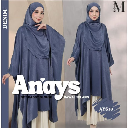 Anays Batwing Baggy Top with Bawal Selapis Set