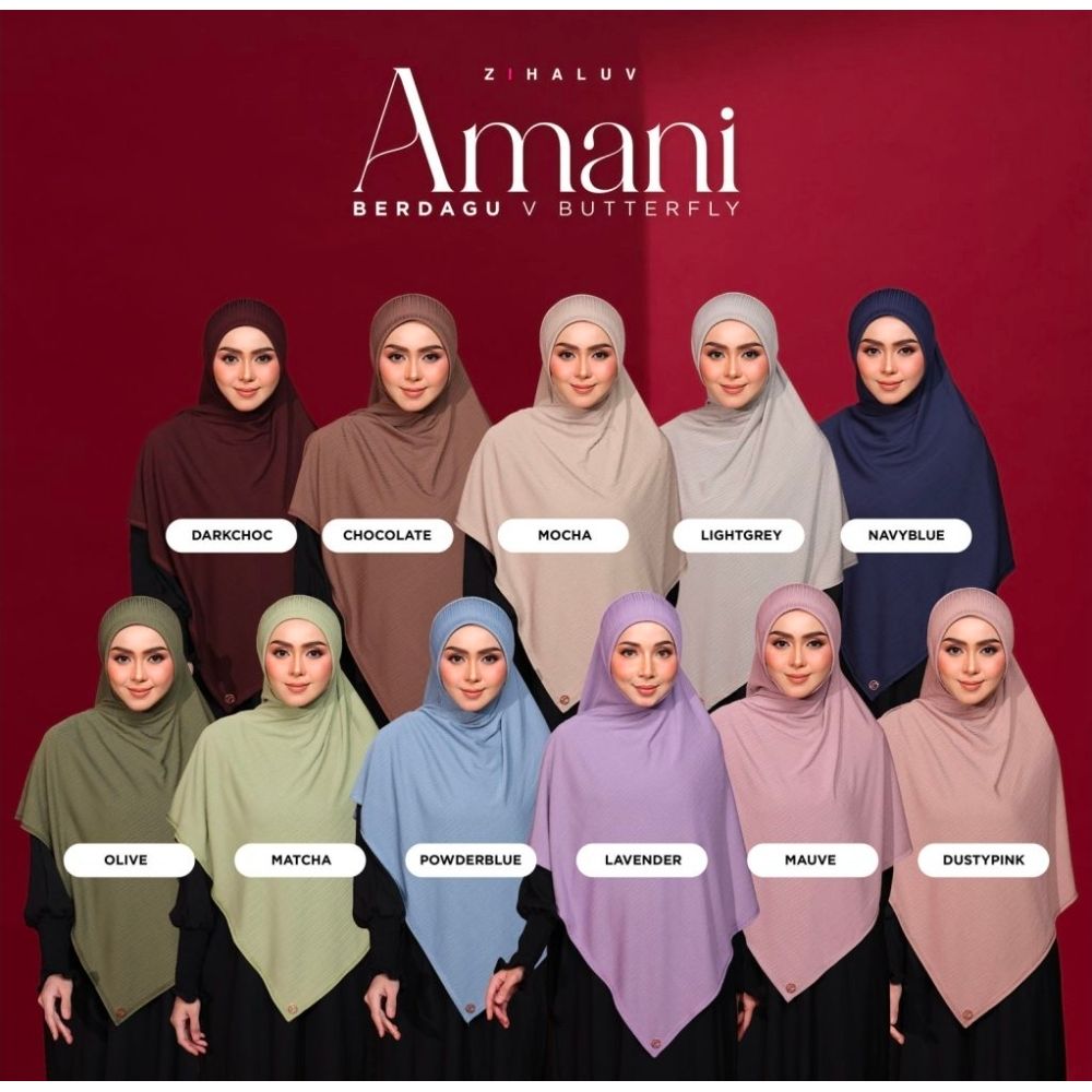Tudung Sarung Twist Amani Berdagu V Butterfly by Zihaluv
