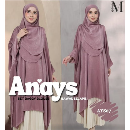 Anays Batwing Baggy Top with Bawal Selapis Set