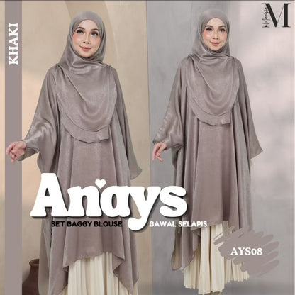 Anays Batwing Baggy Top with Bawal Selapis Set