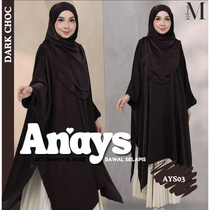 Anays Batwing Baggy Top with Bawal Selapis Set